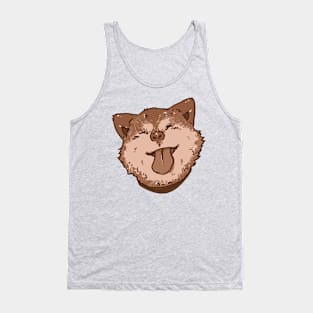 Smiling Happy Dog Shiba Inu - Sepia Tank Top